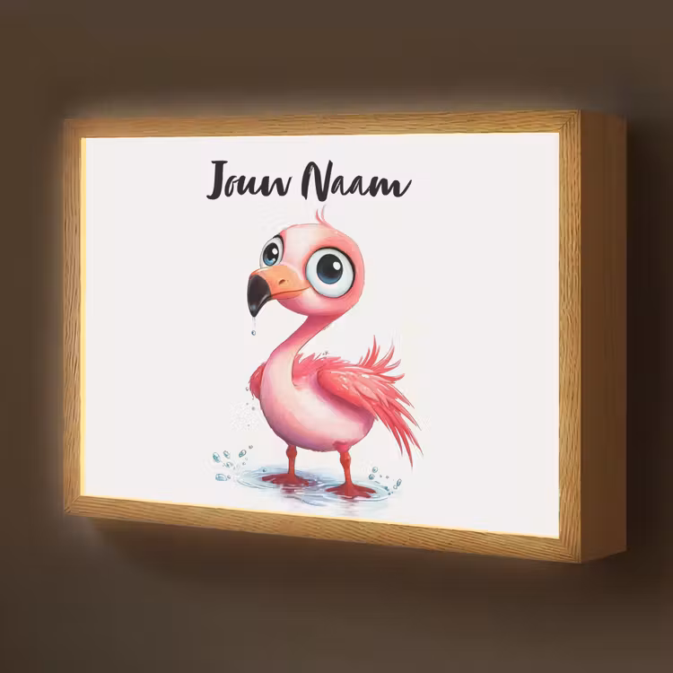 Flamingo - Roze - Water Light Box met batterij (Wandlamp kind) middel -z3d_website