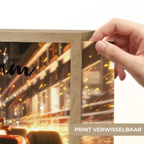 Formule 1 - Auto - Race - Goud - Jongens Light Box met batterij (Wandlamp kind) middel -USP_websiteprintNL