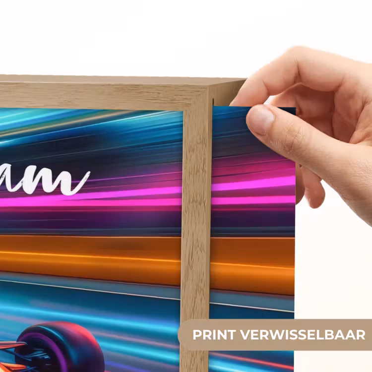 Formule 1 - Auto - Race - Jongens - Kleurrijk Light Box met batterij (Wandlamp kind) middel -USP_websiteprintNL