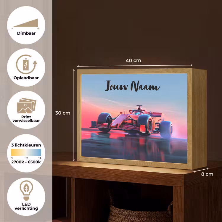 Formule 1 - Race - Auto - Jongens Light Box met batterij (Wandlamp kind) middel -USP_websiteoverzichtNL