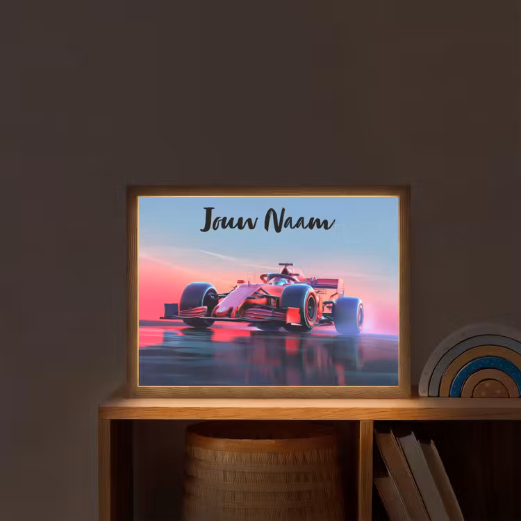 Formule 1 - Race - Auto - Jongens Light Box met batterij (Wandlamp kind) middel -sfeer1_kind