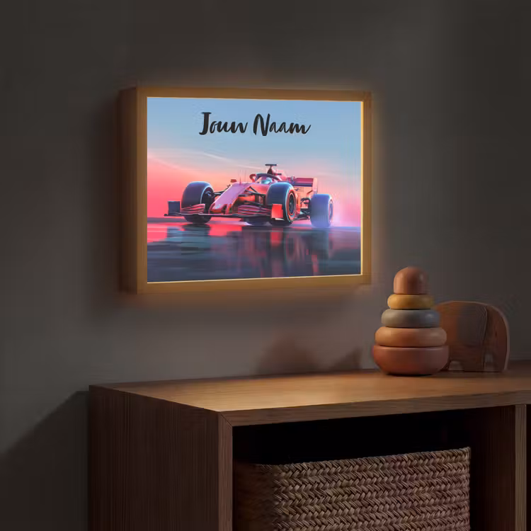 Formule 1 - Race - Auto - Jongens Light Box met batterij (Wandlamp kind) middel -sfeer5_kind