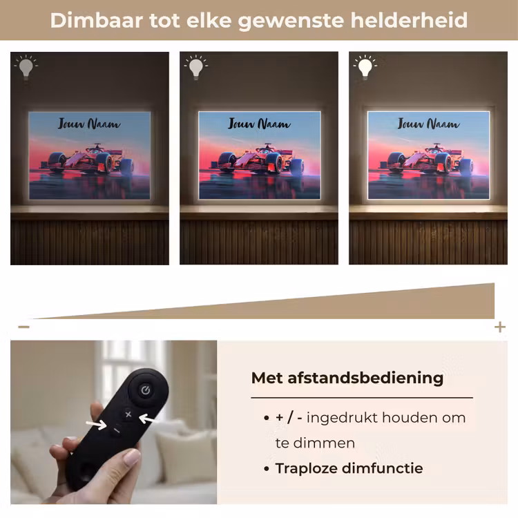 Formule 1 - Race - Auto - Jongens Light Box met batterij (Wandlamp kind) middel -USP_dimbaarNL