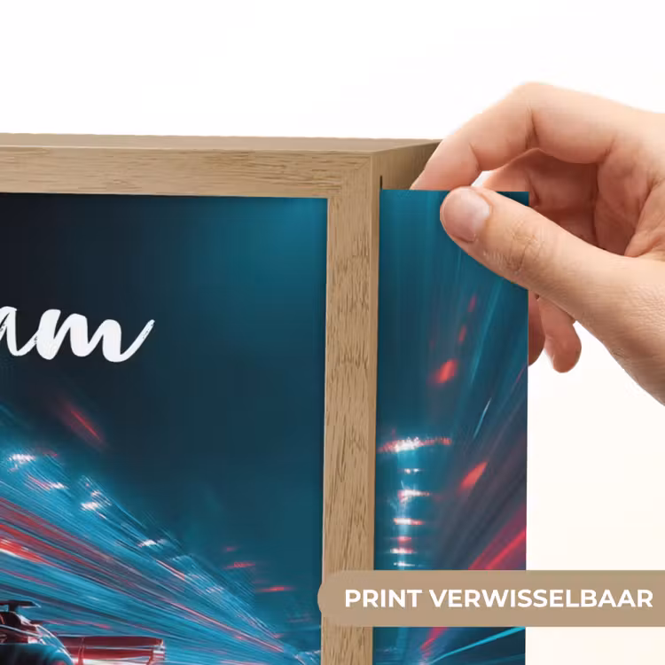 Formule 1 - Raceauto - Rood - Neonverlichting Light Box met batterij (Wandlamp kind) middel -USP_websiteprintNL