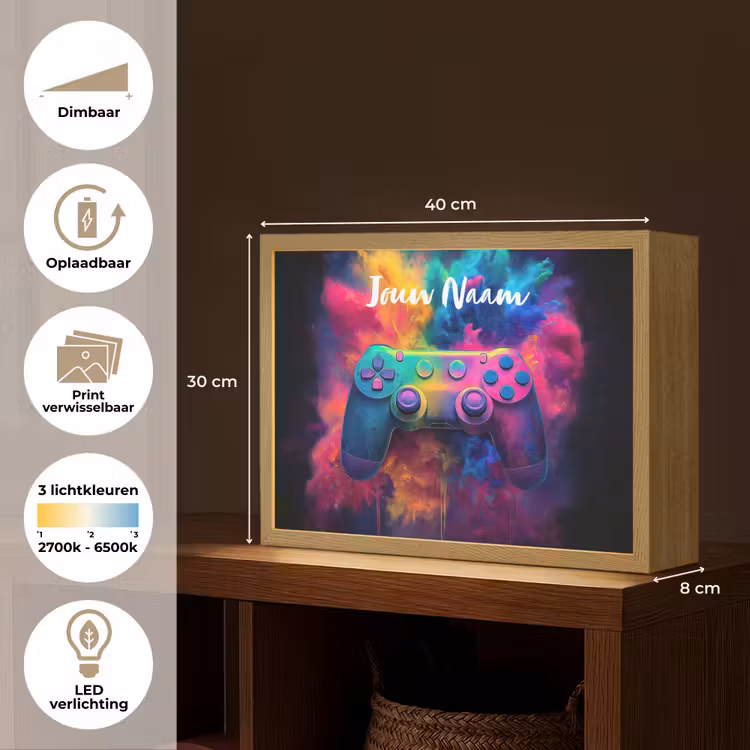 Game - Controller - Kleurrijk - Explosie Light Box met batterij (Wandlamp kind) middel -USP_websiteoverzichtNL