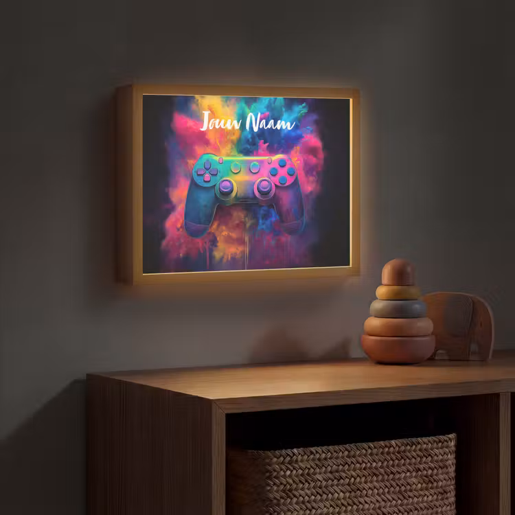 Game - Controller - Kleurrijk - Explosie Light Box met batterij (Wandlamp kind) middel -sfeer5_kind
