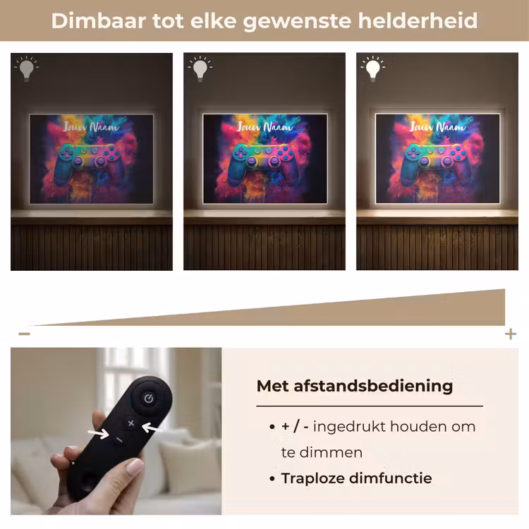 Game - Controller - Kleurrijk - Explosie Light Box met batterij (Wandlamp kind) middel -USP_dimbaarNL