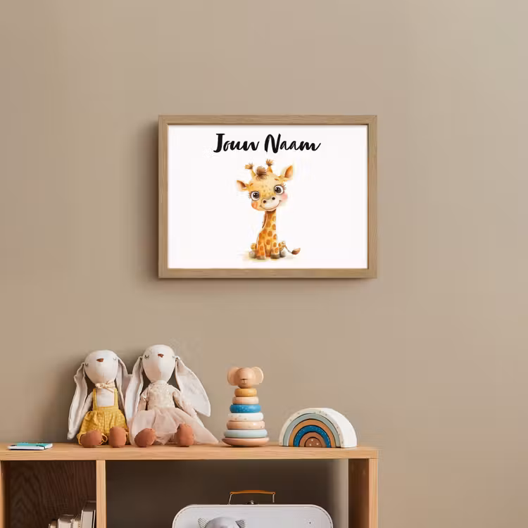 Giraf - Baby dier - Wilde dieren Light Box met batterij (Wandlamp kind) middel -sfeer2_kind