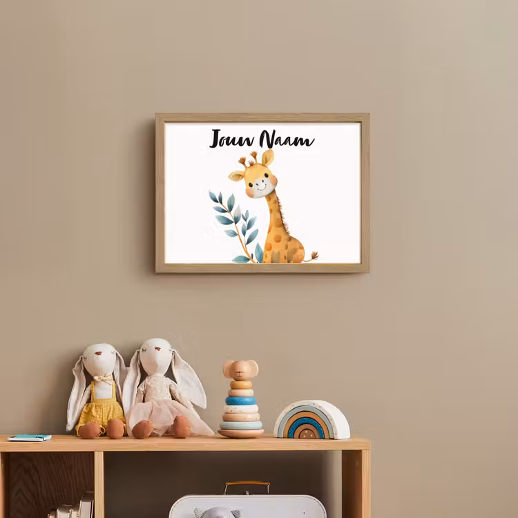 Giraf - Dier - Wilde dieren Light Box met batterij (Wandlamp kind) middel -sfeer2_kind