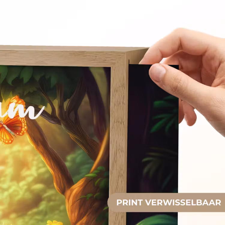 Giraf - Olifant - Bloemen - Jungle Light Box met batterij (Wandlamp kind) middel -USP_websiteprintNL