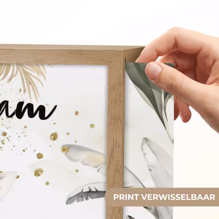 Giraffe - Bladeren - Kinderen - Dieren - Jungle Light Box met batterij (Wandlamp kind) middel -USP_websiteprintNL