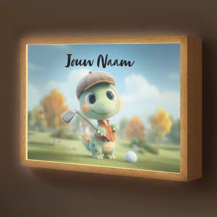 Golf - Dino - Groen Light Box met batterij (Wandlamp kind) middel -z3d_website