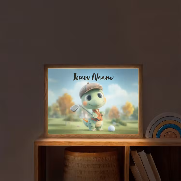 Golf - Dino - Groen Light Box met batterij (Wandlamp kind) middel -sfeer1_kind