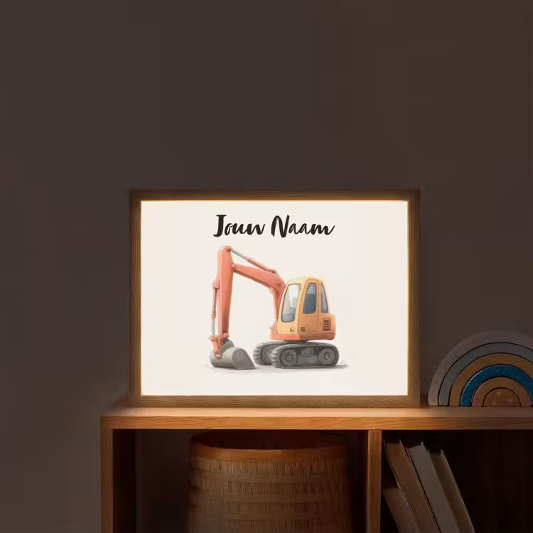Graafmachine - Getekend - Oranje Light Box met batterij (Wandlamp kind) middel -sfeer1_kind