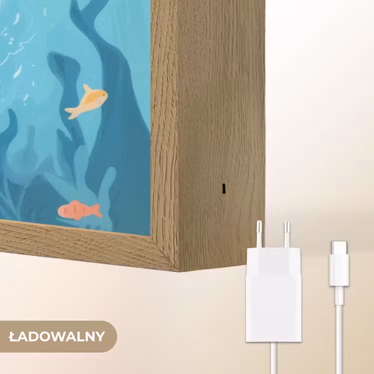 Haai - Vissen - Blauw - Onderwater Light Box met batterij (Wandlamp kind) middel -USP_websiteoplaadbaarNL