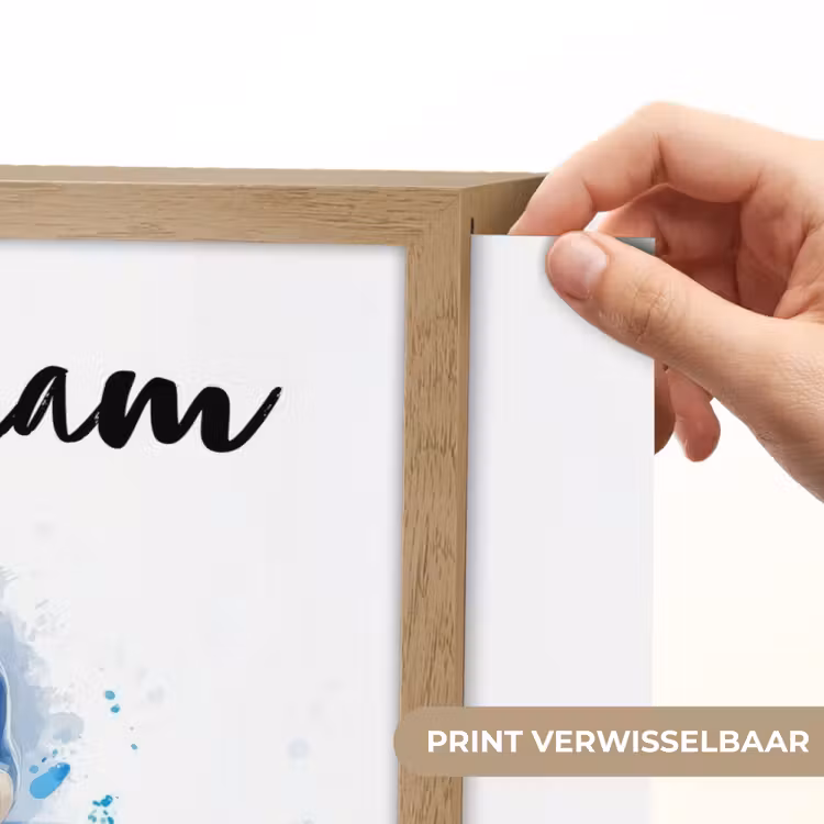 Haai - Water - Blauw Light Box met batterij (Wandlamp kind) middel -USP_websiteprintNL