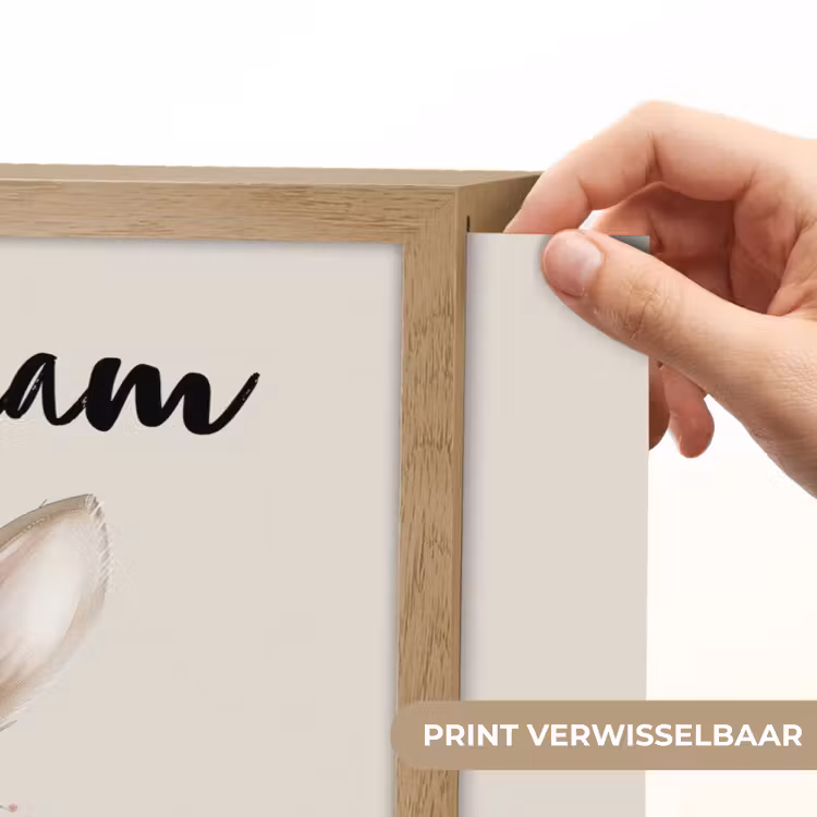 Haas - Dier - Bohemian - Pastel kleuren Light Box met batterij (Wandlamp kind) middel -USP_websiteprintNL
