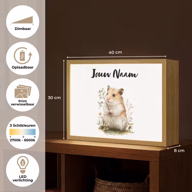 Hamster - Bloemen Light Box met batterij (Wandlamp kind) middel -USP_websiteoverzichtNL