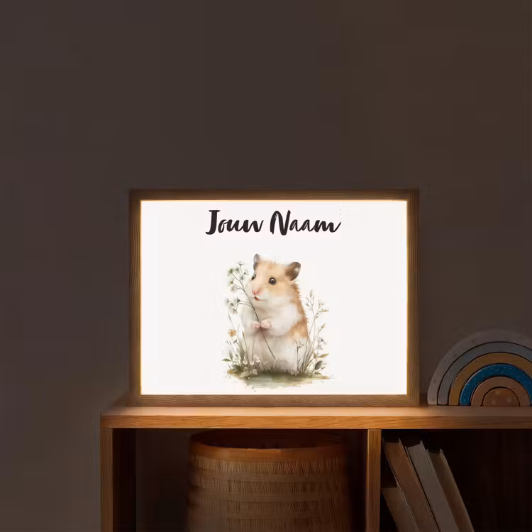 Hamster - Bloemen Light Box met batterij (Wandlamp kind) middel -sfeer1_kind
