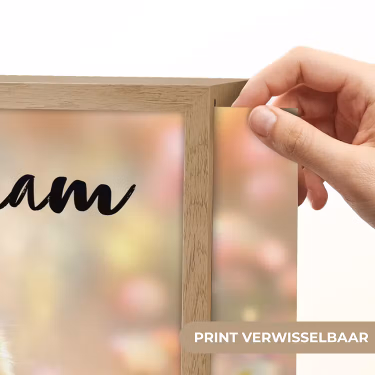 Hamster - Bloemen - Roze - Oranje Light Box met batterij (Wandlamp kind) middel -USP_websiteprintNL