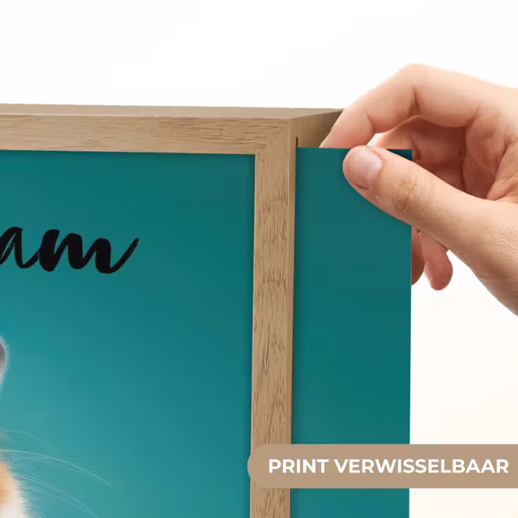 Hamster - Wortel - Blauw Light Box met batterij (Wandlamp kind) middel -USP_websiteprintNL