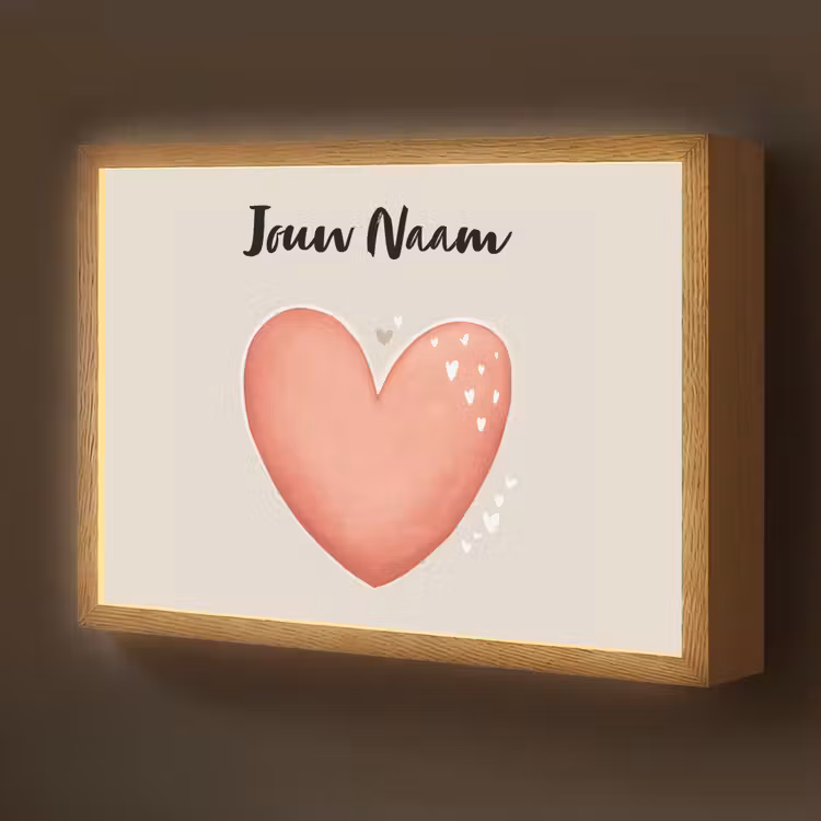 Hart - Rood - Minimalistisch Light Box met batterij (Wandlamp kind) middel -z3d_website
