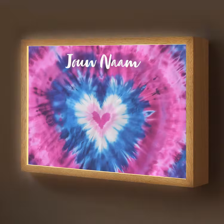 Hartje - Blauw - Tie Dye Light Box met batterij (Wandlamp kind) middel -z3d_website