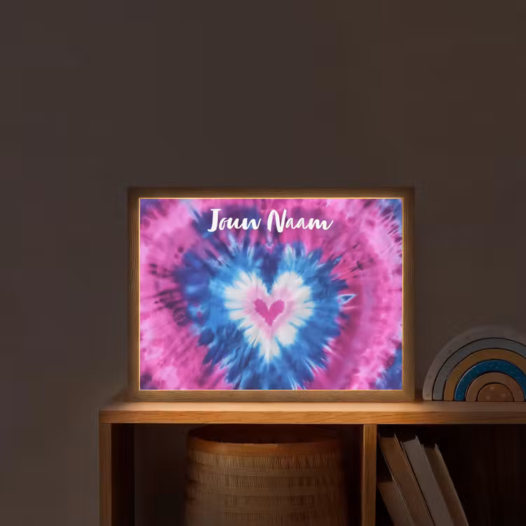 Hartje - Blauw - Tie Dye Light Box met batterij (Wandlamp kind) middel -sfeer1_kind