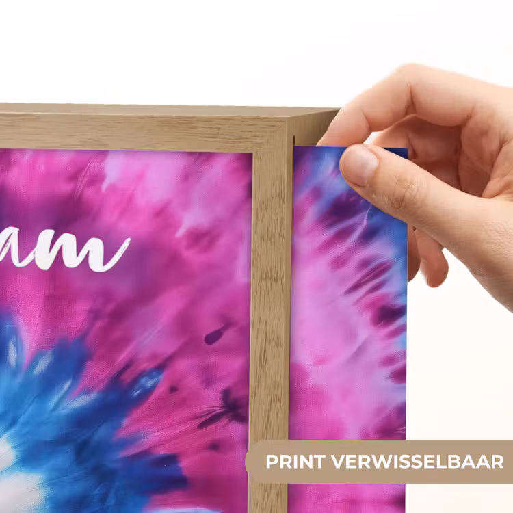 Hartje - Blauw - Tie Dye Light Box met batterij (Wandlamp kind) middel -USP_websiteprintNL