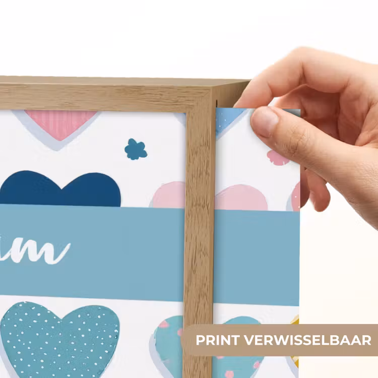 Hartjes - Pastel - Patroon Light Box met batterij (Wandlamp kind) middel -USP_websiteprintNL