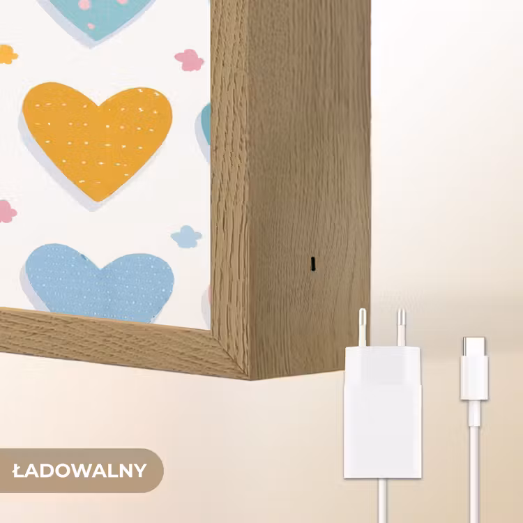 Hartjes - Pastel - Patroon Light Box met batterij (Wandlamp kind) middel -USP_websiteoplaadbaarNL