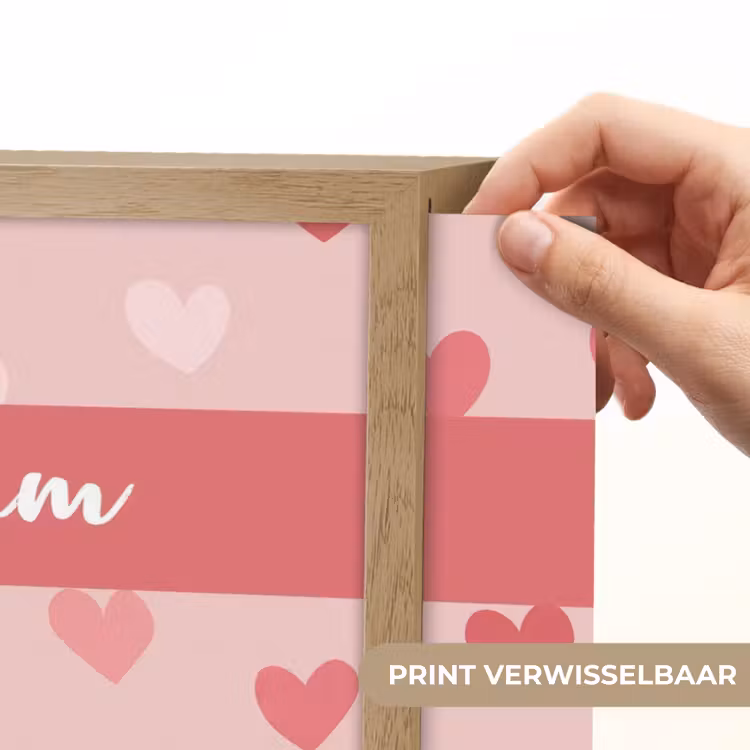 Hartjes - Patroon - Roze Light Box met batterij (Wandlamp kind) middel -USP_websiteprintNL