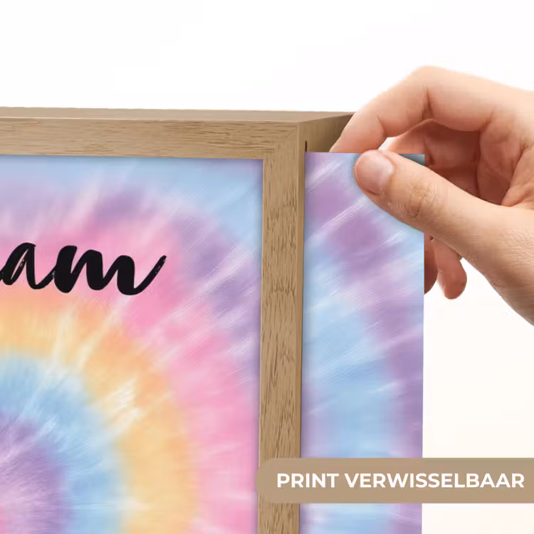 Hartvorm - Tie Dye - Pastelkleuren Light Box met batterij (Wandlamp kind) middel -USP_websiteprintNL
