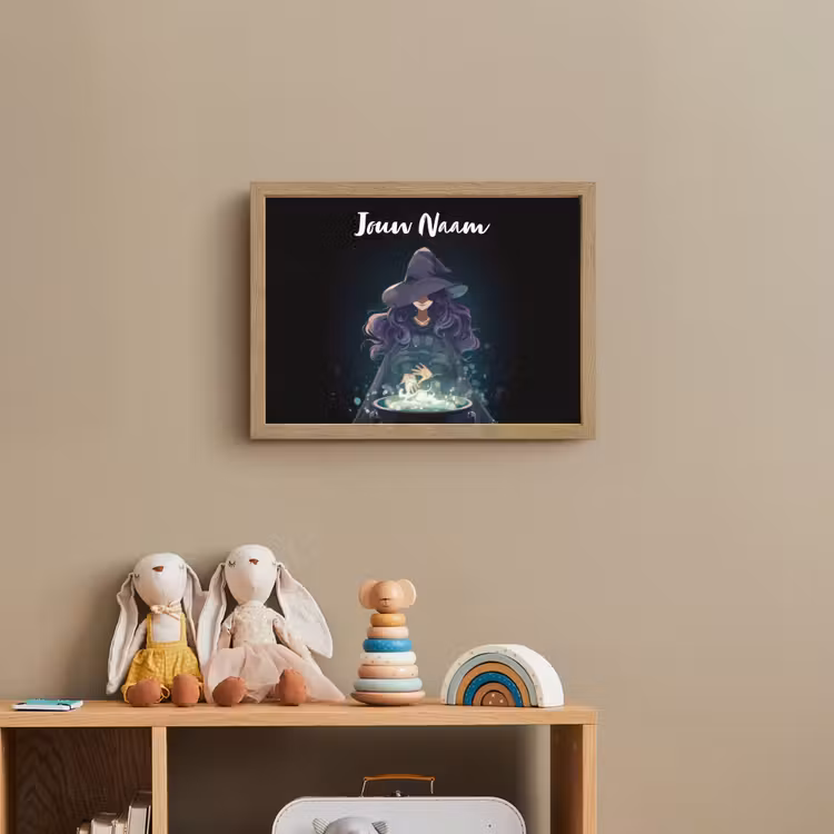 Heks - Magie - Heksenketel - Paars Light Box met batterij (Wandlamp kind) middel -sfeer2_kind