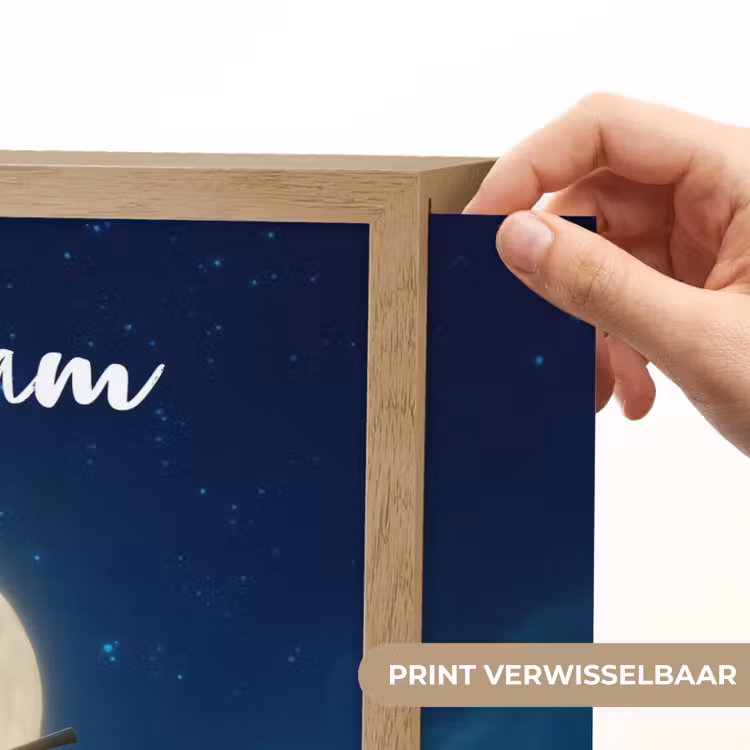 Heks - Volle maan - Sterrenhemel Light Box met batterij (Wandlamp kind) middel -USP_websiteprintNL