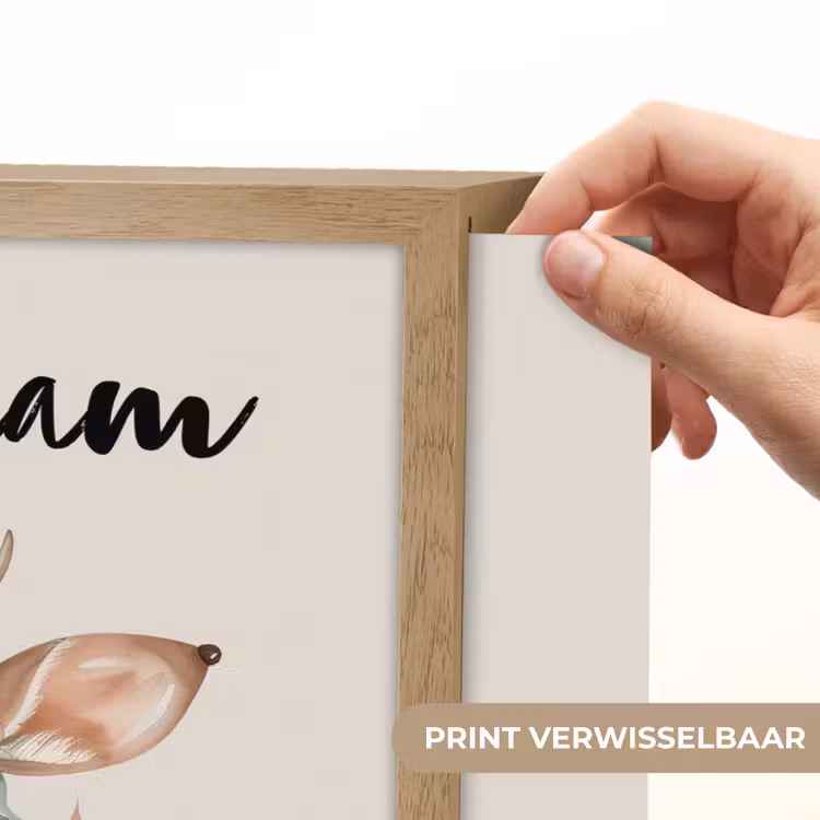 Hert - Bohemian - Bloemen - Bosdieren Light Box met batterij (Wandlamp kind) middel -USP_websiteprintNL