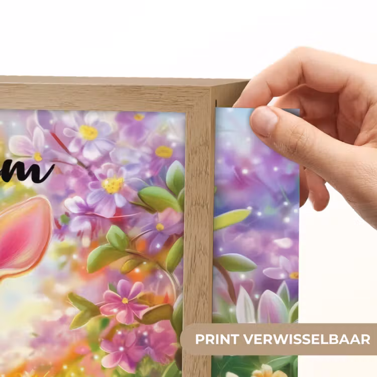Hertje - Eekhoorn - Bloemenveld - Kleurrijk Light Box met batterij (Wandlamp kind) middel -USP_websiteprintNL