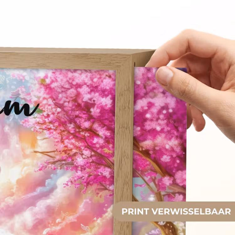 Hertje - Lammetje - Bloemen - Pastel Light Box met batterij (Wandlamp kind) middel -USP_websiteprintNL