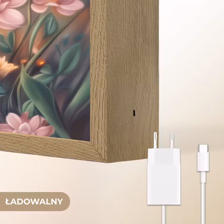 Hond - Bloemen - Roze Light Box met batterij (Wandlamp kind) middel -USP_websiteoplaadbaarNL