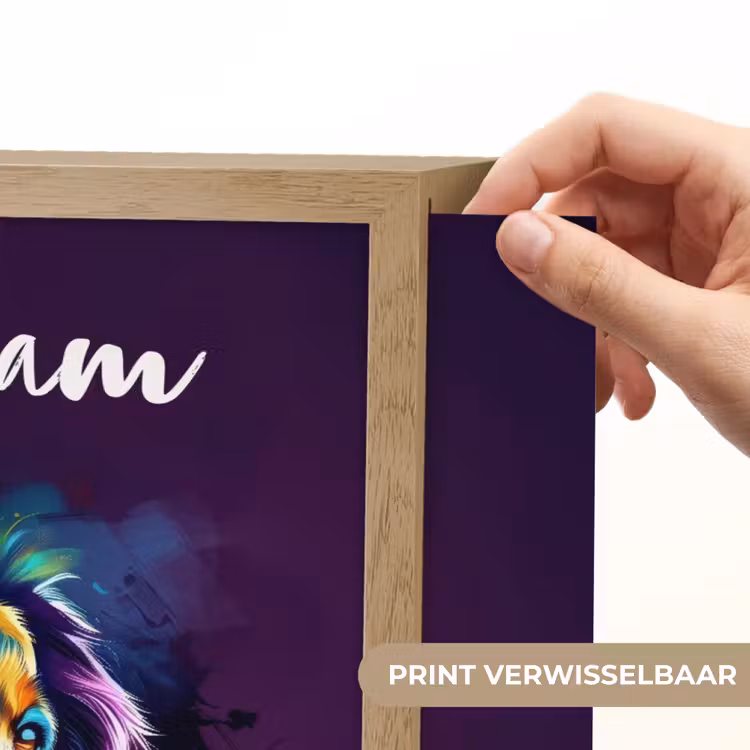Hond - Kleurrijk - Dier - Dierenhoofd Light Box met batterij (Wandlamp kind) middel -USP_websiteprintNL
