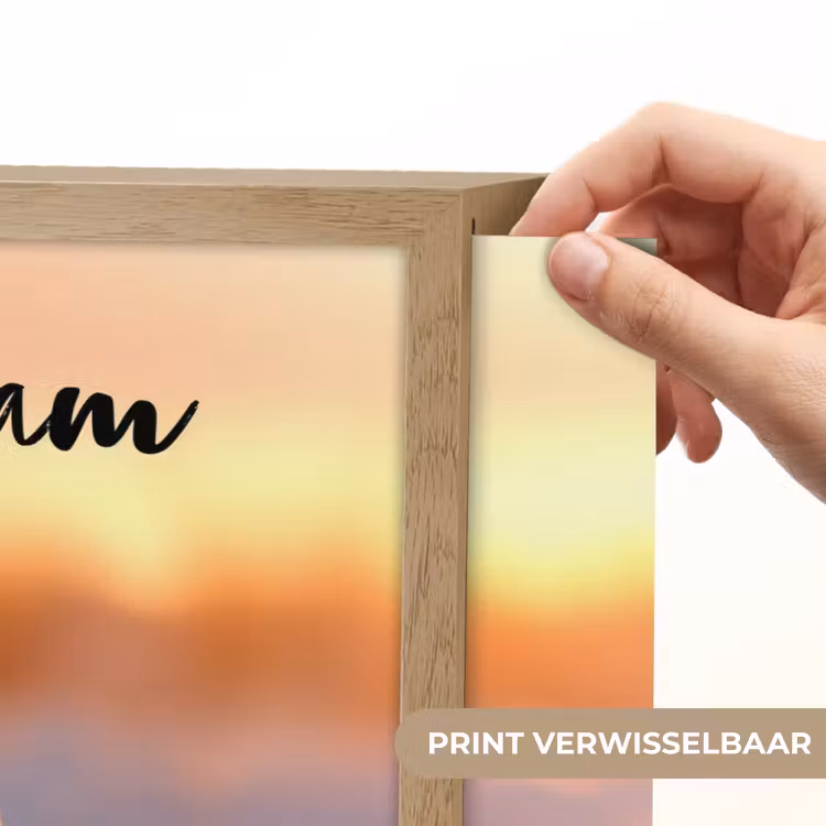 Ijsbeer - Sneeuw - Zonsopgang Light Box met batterij (Wandlamp kind) middel -USP_websiteprintNL
