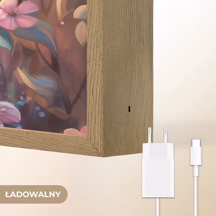IJsvogel - Sprookjesbos - Roze - Bloemen Light Box met batterij (Wandlamp kind) middel -USP_websiteoplaadbaarNL