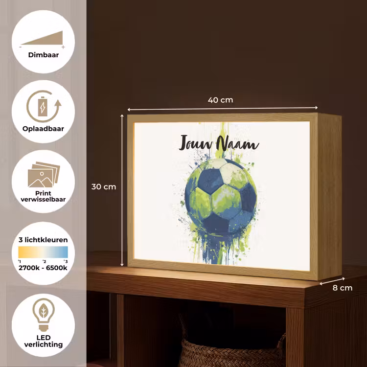 Illustratie - Abstract - Voetbal - Verfspatten Light Box met batterij (Wandlamp kind) middel -USP_websiteoverzichtNL