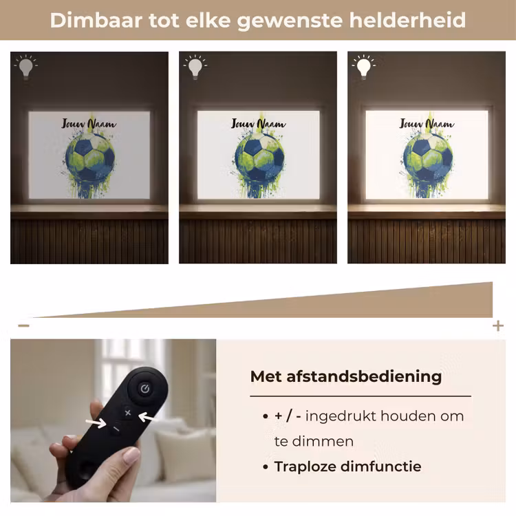 Illustratie - Abstract - Voetbal - Verfspatten Light Box met batterij (Wandlamp kind) middel -USP_dimbaarNL