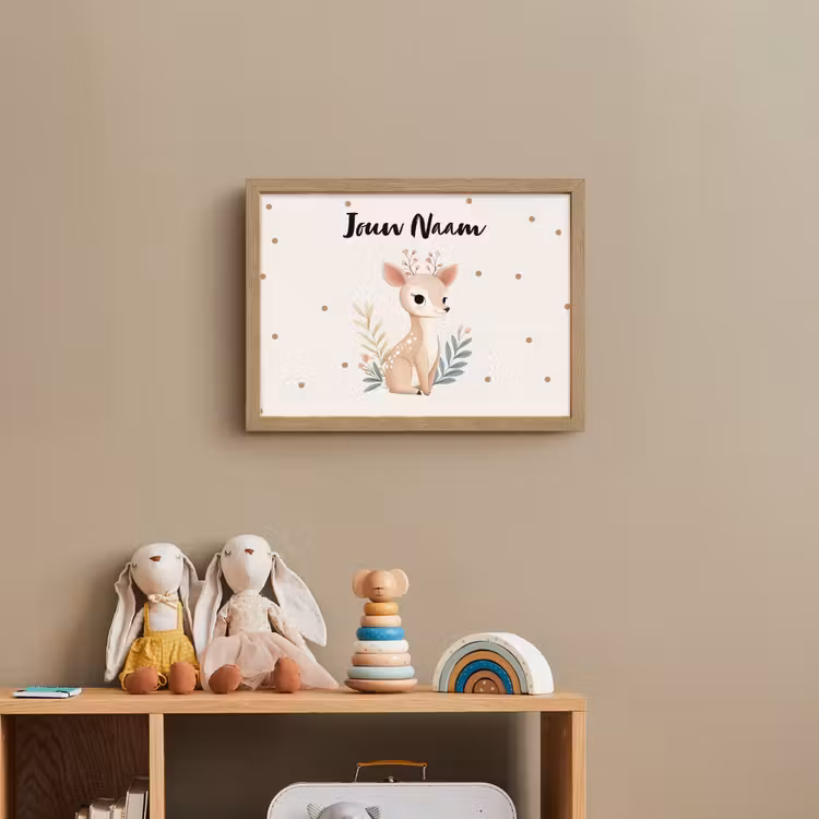 Illustratie - Stippen - Aquarel - Hertje Light Box met batterij (Wandlamp kind) middel -sfeer2_kind