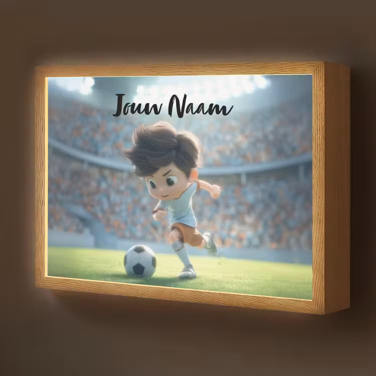 Jongen - Voetbal - Stadion - Zonlicht Light Box met batterij (Wandlamp kind) middel -z3d_website