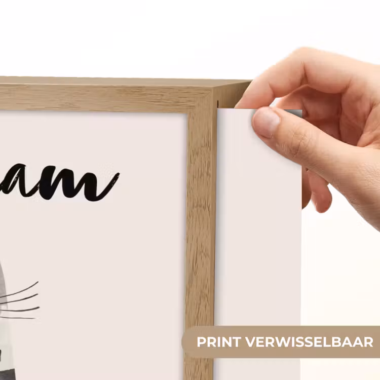 Kat - Dieren - Beige Light Box met batterij (Wandlamp kind) middel -USP_websiteprintNL