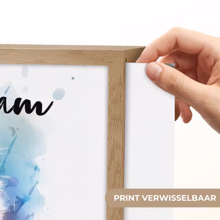 Kat - Kleurrijk - Verf - Dier - Wit Light Box met batterij (Wandlamp kind) middel -USP_websiteprintNL
