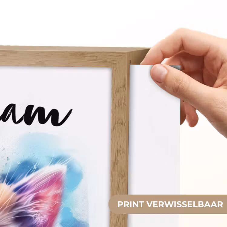 Kat - Portret - Kleuren - Verf - Wit Light Box met batterij (Wandlamp kind) middel -USP_websiteprintNL