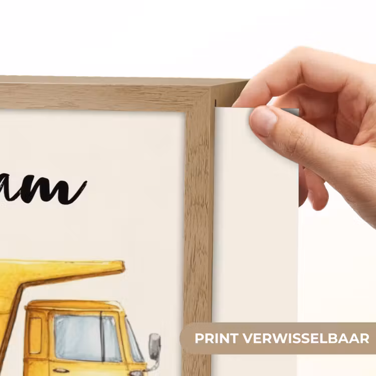 Kiepwagen - Getekend - Geel Light Box met batterij (Wandlamp kind) middel -USP_websiteprintNL